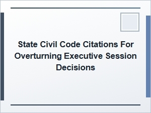 Challenging Executive Session Decisions Using State Civil Code Citations