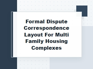 Formal Dispute Correspondence Template for Apartments